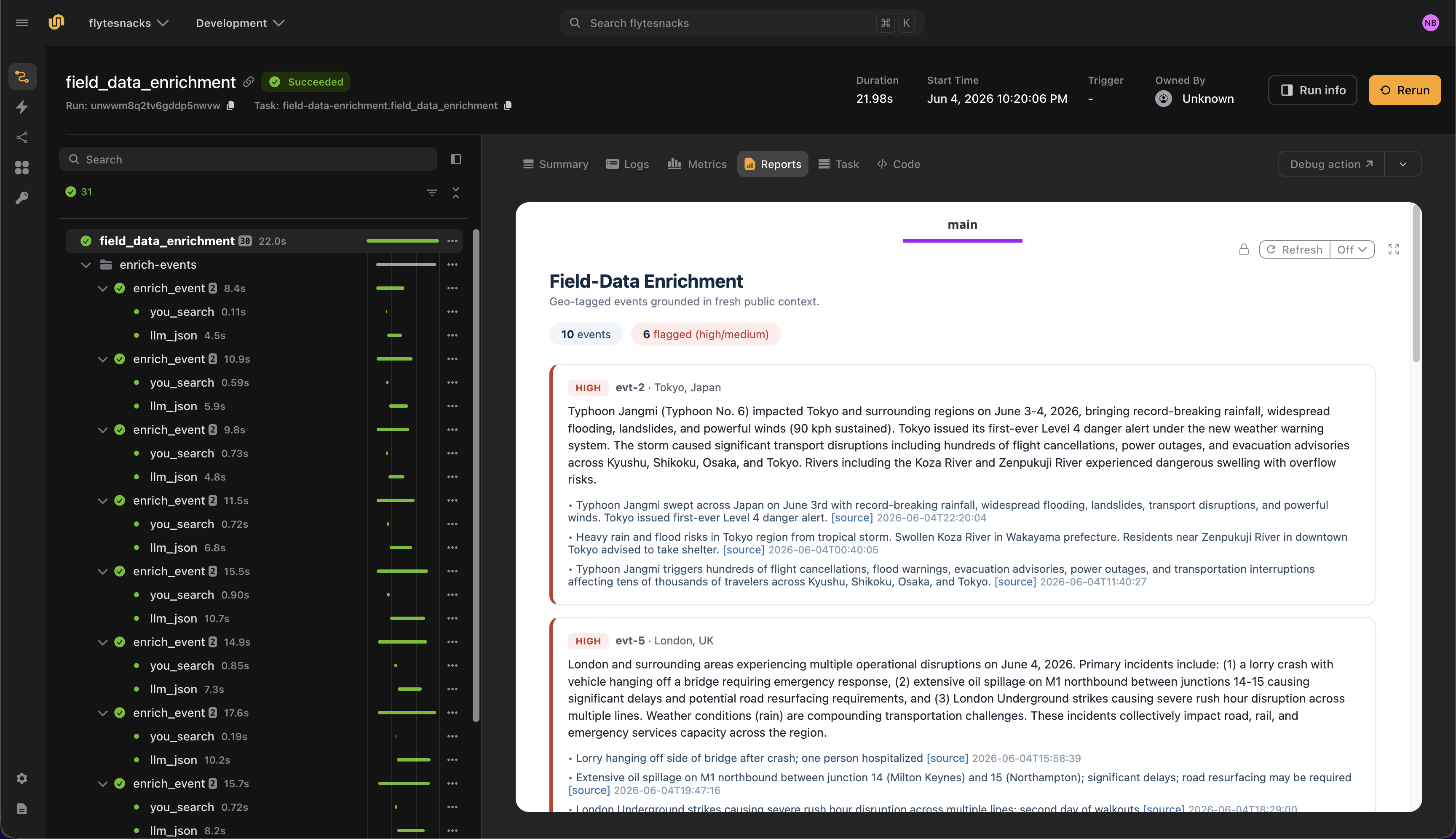 Field data enrichment agent report